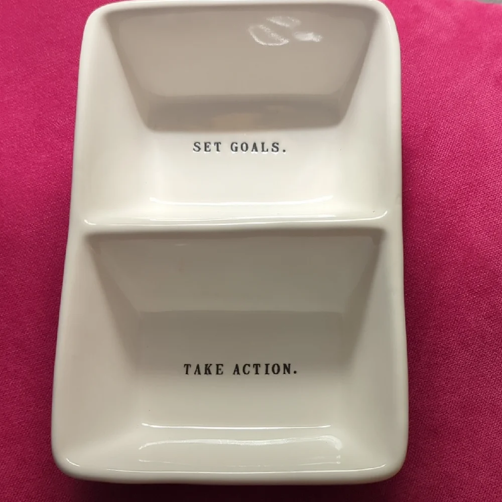 Rae Dunn Divided Dish with Motivational Text